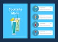 Cocktail Menu Advertisement Poster with Prices Royalty Free Stock Photo