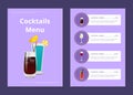 Cocktail Menu Advertisement Poster with Prices Royalty Free Stock Photo