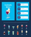 Cocktail Menu Advertisement Poster with Prices Royalty Free Stock Photo