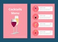 Cocktail Menu Advertisement Poster with Prices Royalty Free Stock Photo
