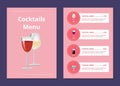 Cocktail Menu Advertisement Poster with Prices Royalty Free Stock Photo