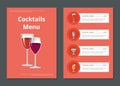 Cocktail Menu Advertisement Poster with Prices Royalty Free Stock Photo