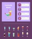 Cocktail Menu Advertisement Poster with Prices Royalty Free Stock Photo