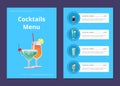 Cocktail Menu Advertisement Poster with Prices Royalty Free Stock Photo