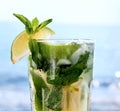 Cocktail mojito ice lemon Royalty Free Stock Photo