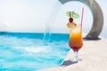 Cocktail near the swimming pool Royalty Free Stock Photo