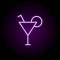 cocktail neon icon. Elements of hotel set. Simple icon for websites, web design, mobile app, info graphics Royalty Free Stock Photo