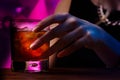 Cocktail at night club Royalty Free Stock Photo