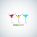 Cocktail party glass menu background Royalty Free Stock Photo