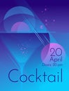 Cocktail party night poster. Advertisement of club life.