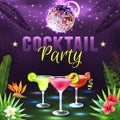 Cocktail Party Poster vector illustration Royalty Free Stock Photo