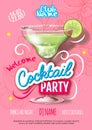 Cocktail party poster in eclectic modern style.