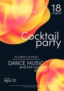 Cocktail party poster. Music poster background template with abstract shapes. Trendy flyer design Royalty Free Stock Photo