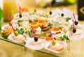 Cocktail party with snacks Royalty Free Stock Photo