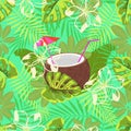 Cocktail pattern in coconut Royalty Free Stock Photo