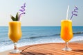 Pineapple, mango and passion fruit juice Royalty Free Stock Photo