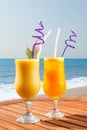 Pineapple, mango and passion fruit juice Royalty Free Stock Photo