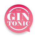 Cocktail Pink Gin Tonic vintage sign