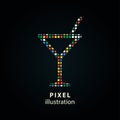 Cocktail - pixel illustration.