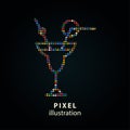 Cocktail - pixel illustration.