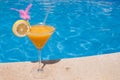 Cocktail by the pool Royalty Free Stock Photo