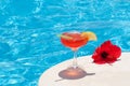 Cocktail by the pool Royalty Free Stock Photo