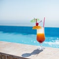 Cocktail at the pool Royalty Free Stock Photo
