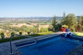 A cocktail pool sitting on the top of a hill Royalty Free Stock Photo