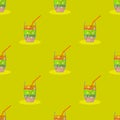 Cocktail Seamless Pattern. Beverage Background.