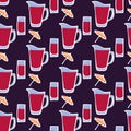 Cocktail. Seamless pattern with glass, umbrella Royalty Free Stock Photo