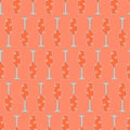 Cocktail seamless pattern. Icons of alcohol drink in pop art color palette. Cocktail party background Royalty Free Stock Photo