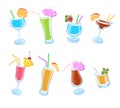 Cocktail set. Collection icon cocktails. Vector Royalty Free Stock Photo