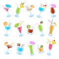 Cocktail set. Collection icon cocktails. Vector Royalty Free Stock Photo