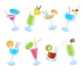 Cocktail set. Collection icon cocktails. Vector Royalty Free Stock Photo