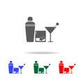 Cocktail Shaker and a Cocktail Glasses icon. Elements of disco and night life multi colored icons. Premium quality graphic design Royalty Free Stock Photo