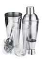 Cocktail shakers, strainer and jigger Royalty Free Stock Photo