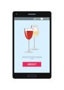 Cocktail Shown on Mobile Phone Vector Illustration