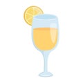 Cocktail with slice lemon fruit drink fresh isolated design icon Royalty Free Stock Photo