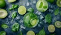 Cocktail of spinach and green vegetables and fruit, drink background, top view Royalty Free Stock Photo