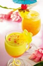 Cocktail with star fruit and pineapple Royalty Free Stock Photo