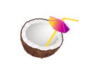 Cocktail Straw with Umbrella Vector Illustration Royalty Free Stock Photo