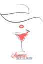 Cocktail summer party logo menu background