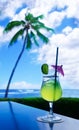 Cocktail on the table by the ocean Royalty Free Stock Photo