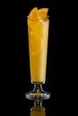 Cocktail tequila with orange juice isolated on black