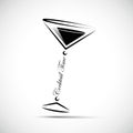 Cocktail time black glass Royalty Free Stock Photo