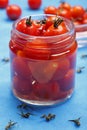 Cocktail tomatoes in jar