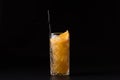 Cocktail tropical storm or hurricane isolated on a black background Royalty Free Stock Photo