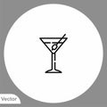 Cocktail vector icon sign symbol Royalty Free Stock Photo