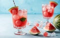 Refreshing Watermelon Drink with Ice Royalty Free Stock Photo
