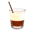 Cocktail White Russian with a straw, vector